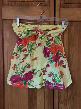 Y2K Hollister Yellow Floral Strapless Top